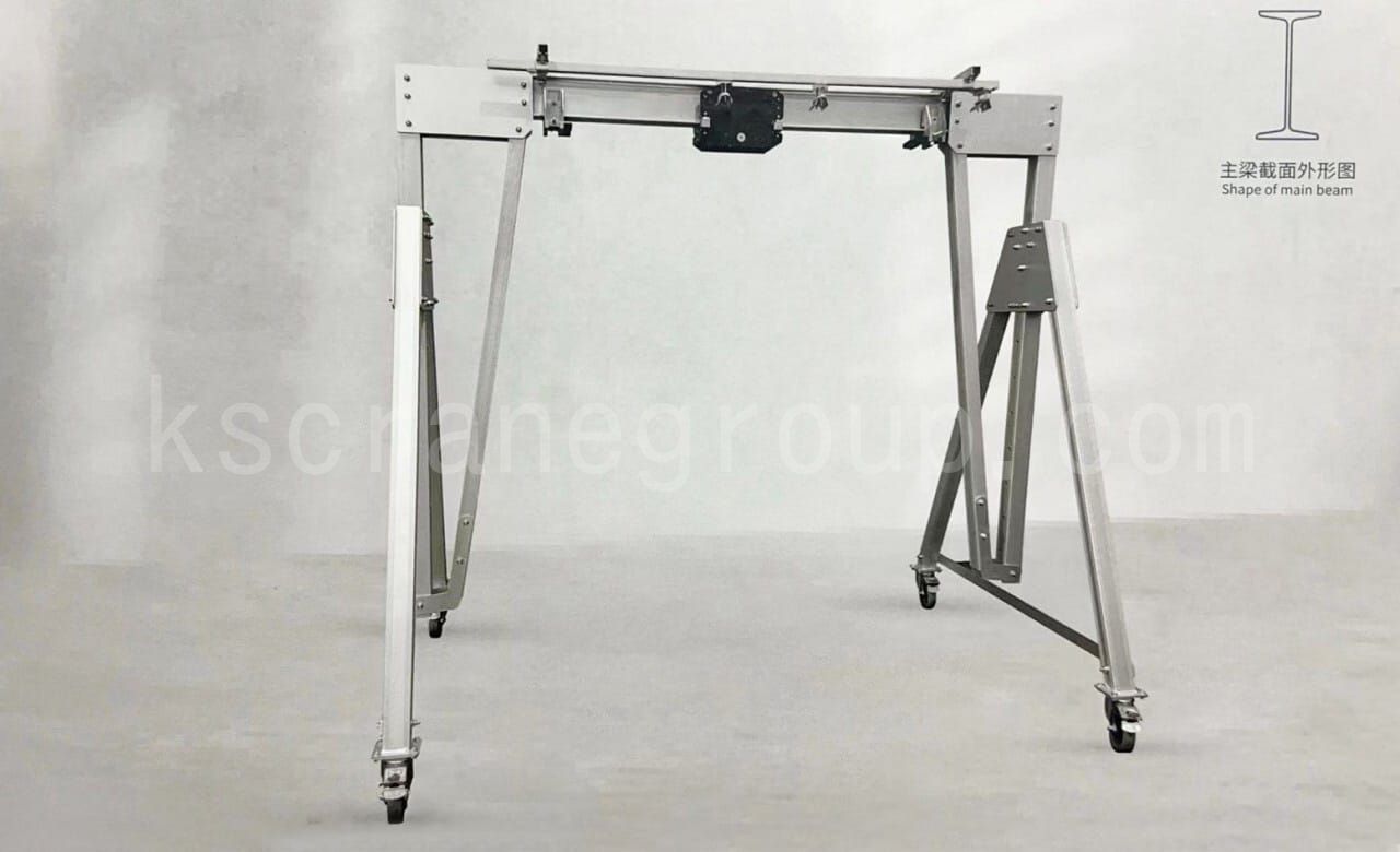 4 H shaped main beam portable adjustable aluminum gantry crane