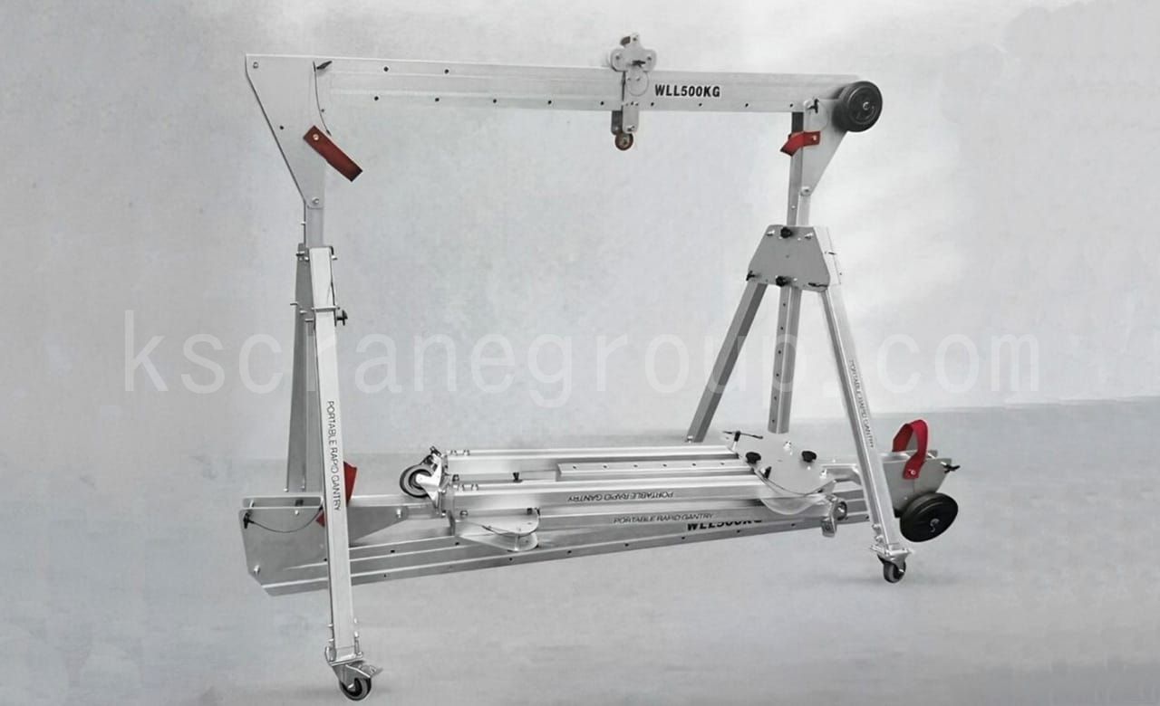 Folding adjustable aluminum gantry crane