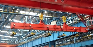 Electromagnetic overhead crane na may lifting beam 1