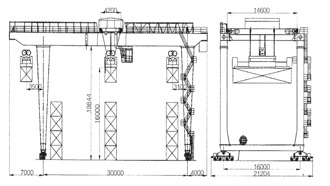 Sơ đồ cần trục giàn container gắn ray1