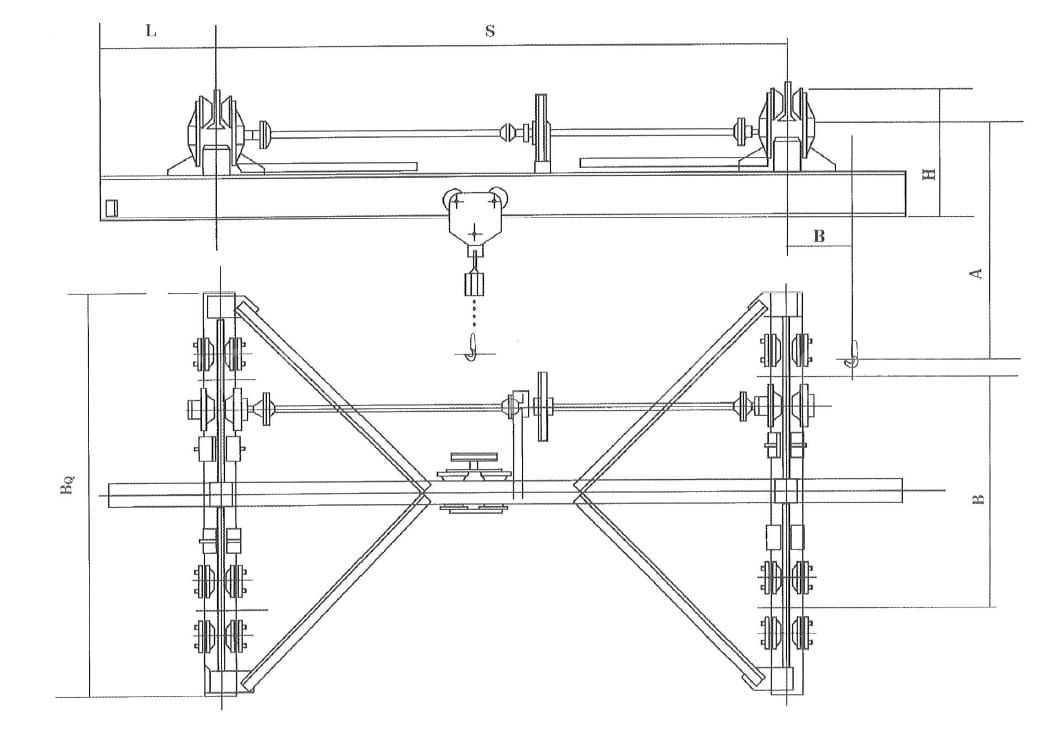 SLX Manual Single Girder underslung Crane Drawings