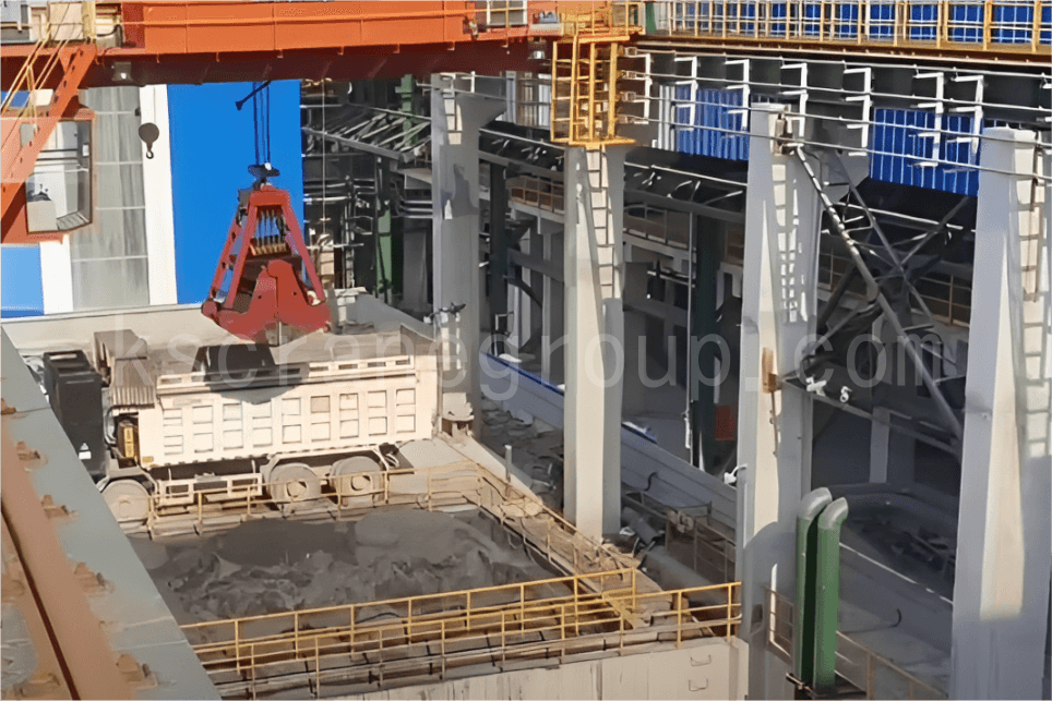 QN slag handling overhead crane with grab bucket and hook