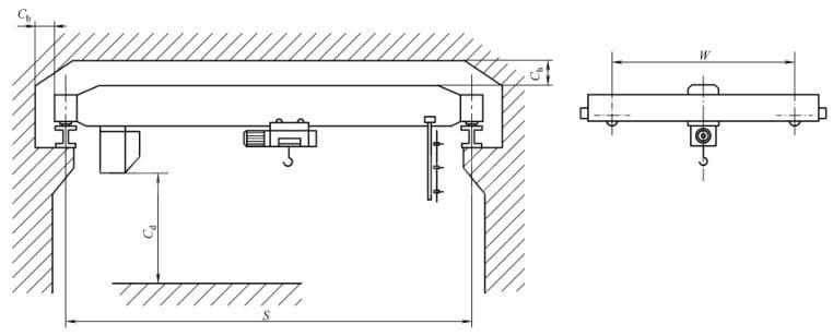 ld single girder overhead travelling crane structure