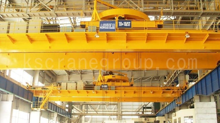Overhead Crane with Upper Rotating Electromagnetic Beam
